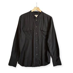 J.Crew Long Sleeve Silk Blouse, Black, Size L